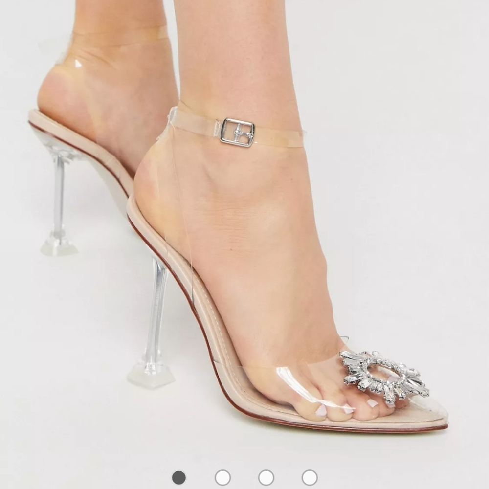 Clear Embellished Heels